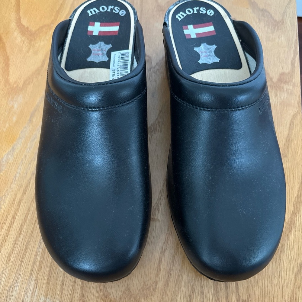 Morsø danish clogs. Genuine leather men size 45. Black. NWT. Made in Denmark